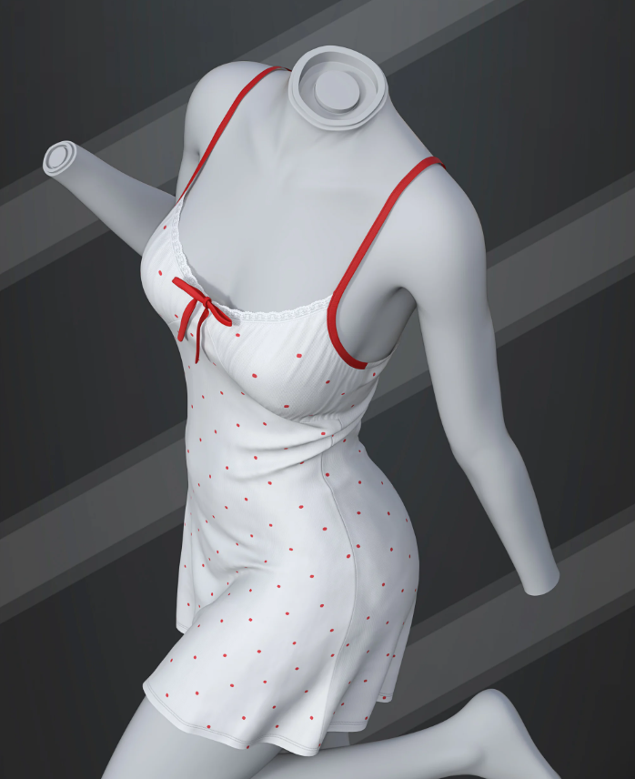 dForce SU Cute Slip Dress for Genesis 9, 8.1, and 8 Female