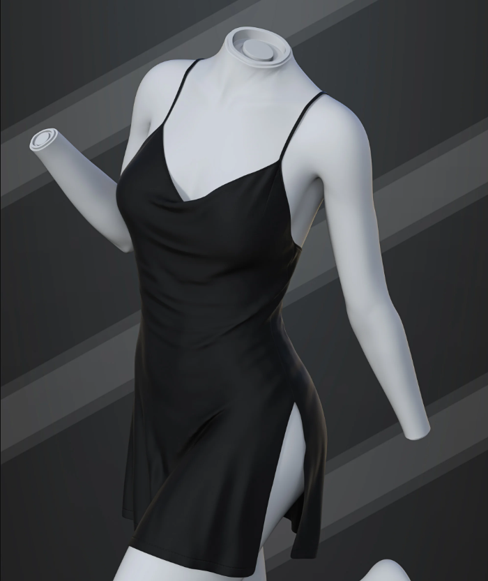 dForce SU Nightdress And Blindfold for Genesis 9, 8.1, and 8 Female