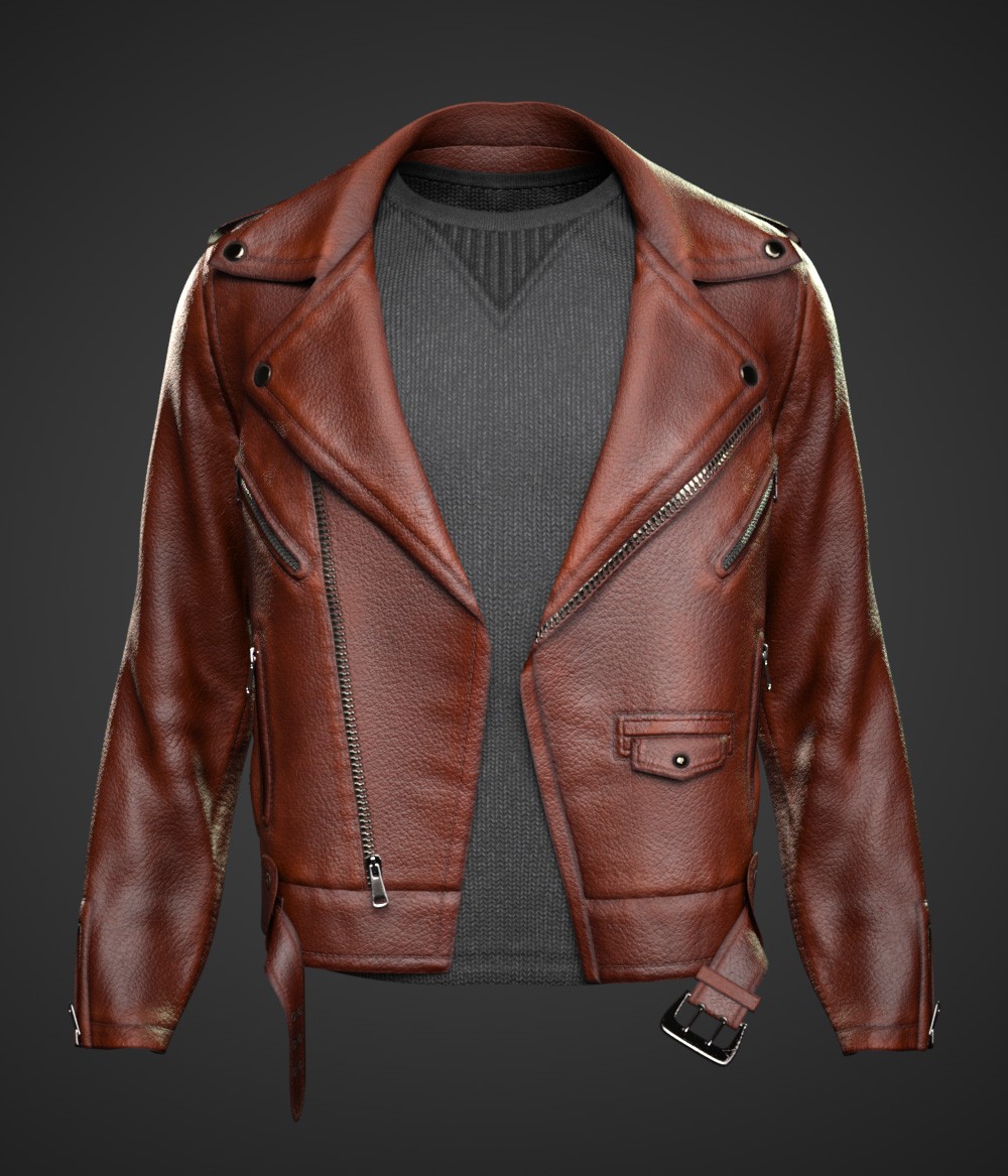 dForce Leather Jacket with Shirt
