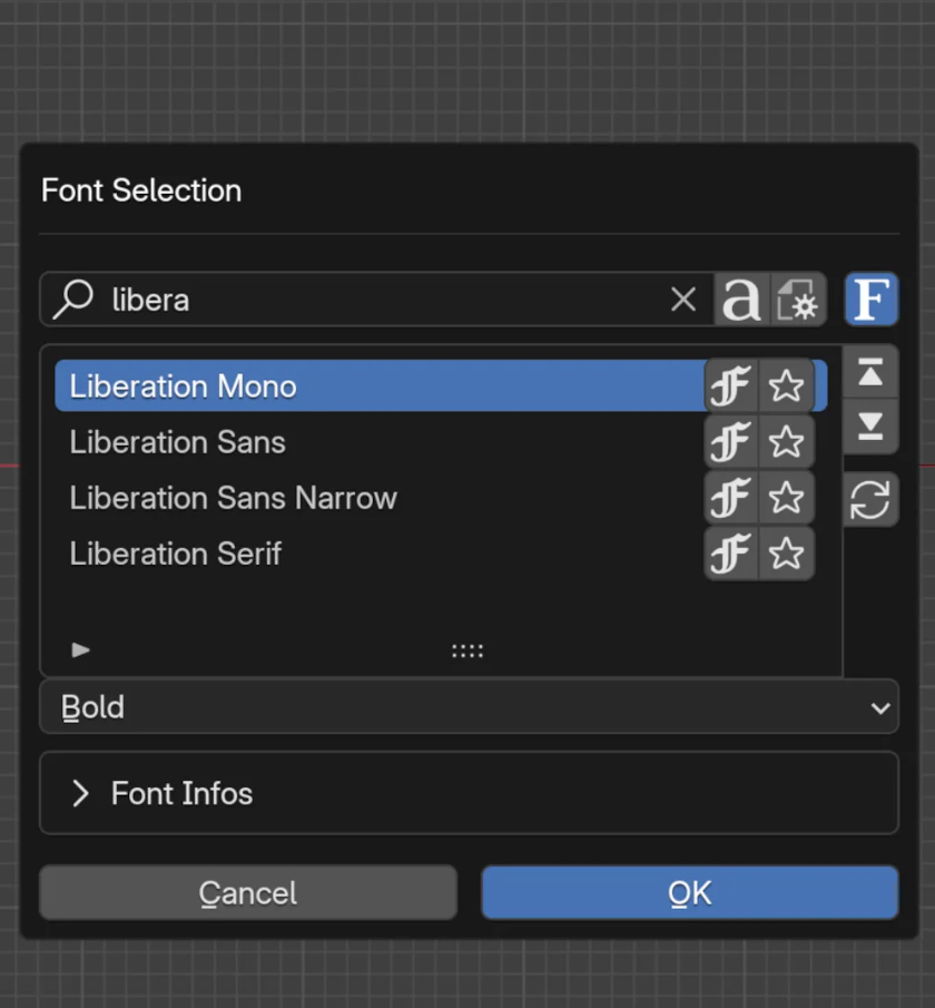 Font Selector for Blender